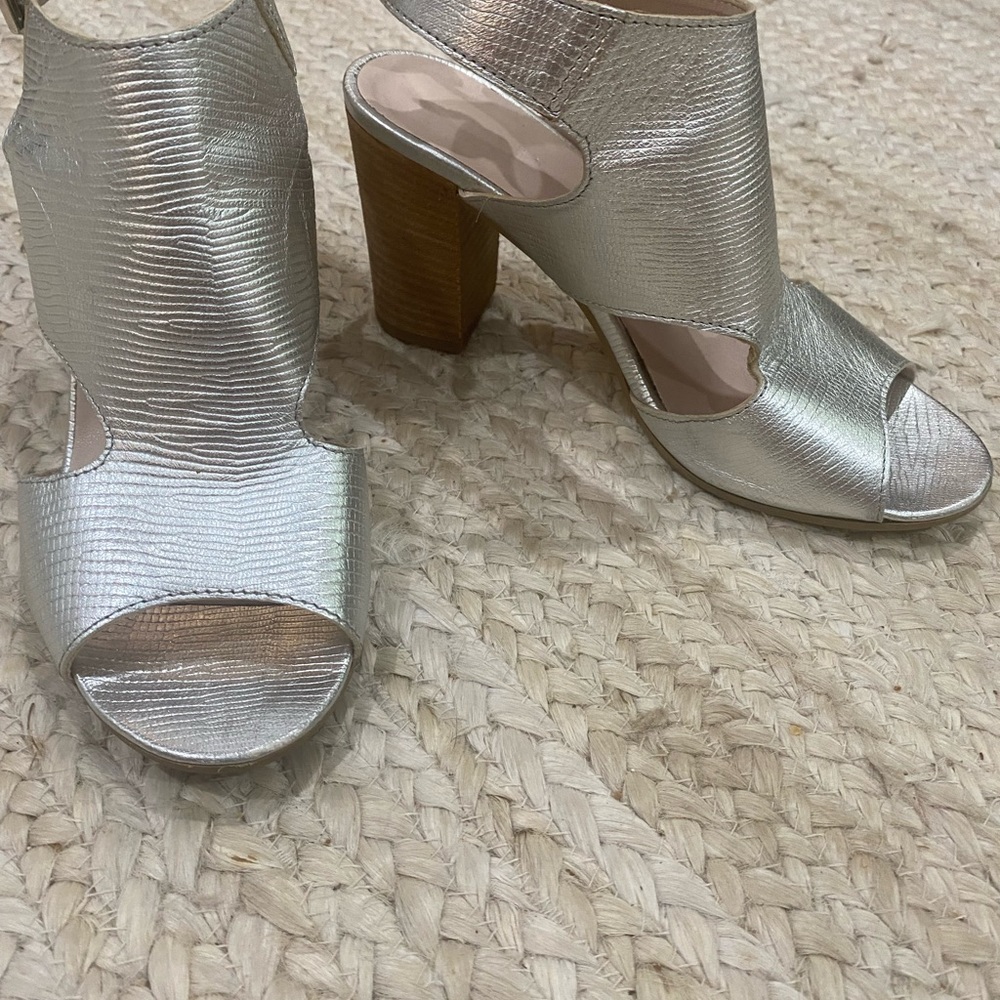 Silver Sandal Heel made in Italy by Next.  3 “ Heel